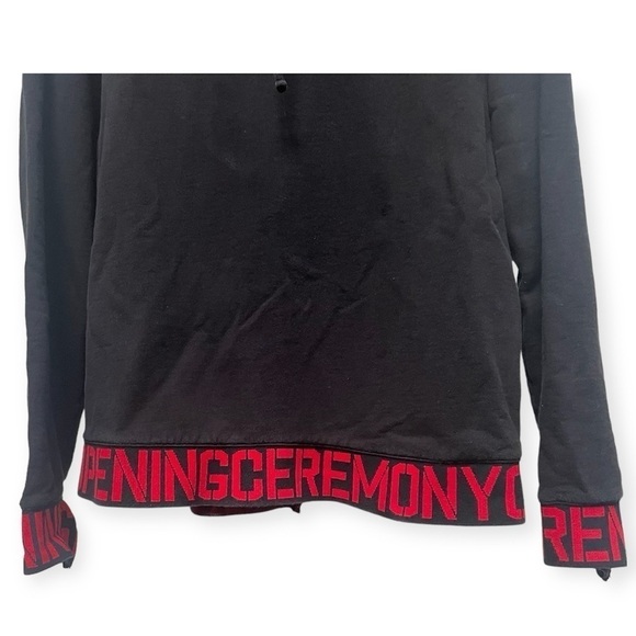Opening Ceremony Black and Red Elastic Logo Trim Hoodie Size Large Unisex - Picture 3 of 9
